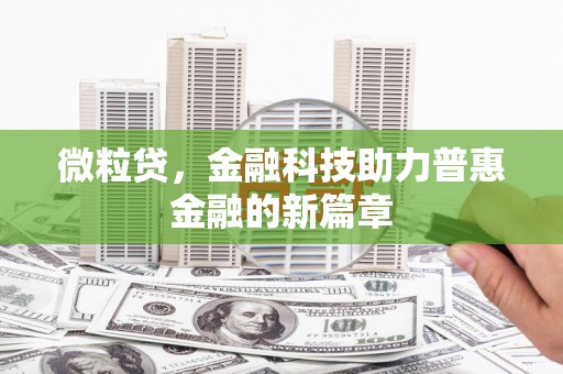 盐边微粒贷，金融科技助力普惠金融的新篇章