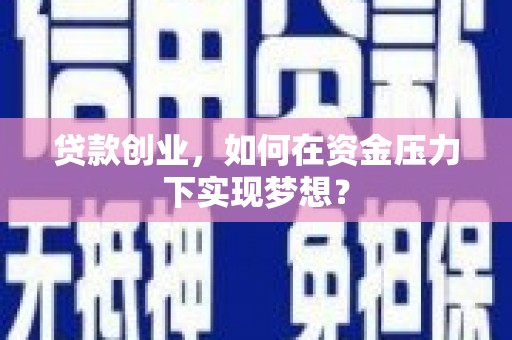盐边贷款创业，如何在资金压力下实现梦想？