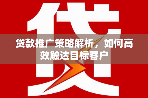盐边贷款推广策略解析，如何高效触达目标客户