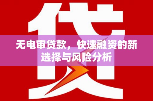 盐边无电审贷款，快速融资的新选择与风险分析