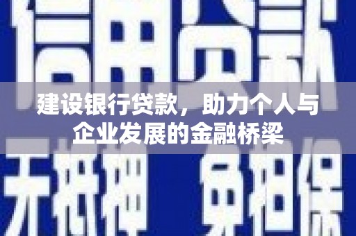 盐边建设银行贷款，助力个人与企业发展的金融桥梁