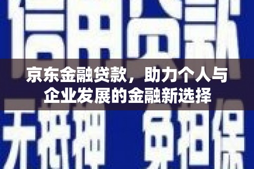 盐边京东金融贷款，助力个人与企业发展的金融新选择