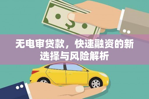 盐边无电审贷款，快速融资的新选择与风险解析
