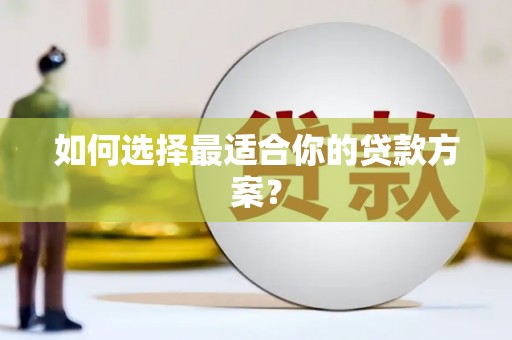 盐边如何选择最适合你的贷款方案？